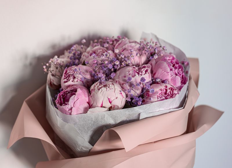 Bouquet de pivoines et fleurs pastel élégant